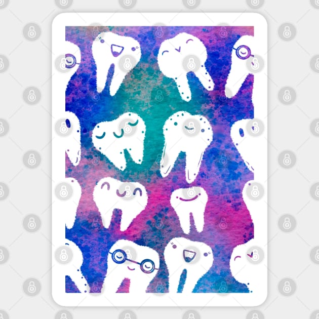 Happy Teeth illustration for Dentists, Hygienists, Dental Assistants, Dental Students and anyone who loves teeth by Happimola Sticker by Happimola